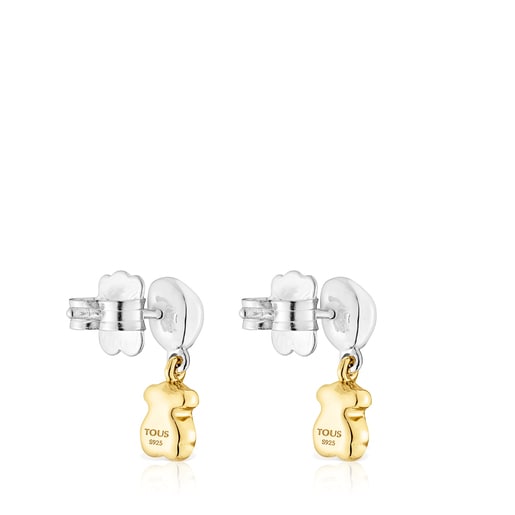 Pendientes bicolor cortos con oso TOUS Joy Bits