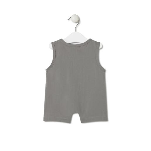 Short baby playsuit in Classic grey