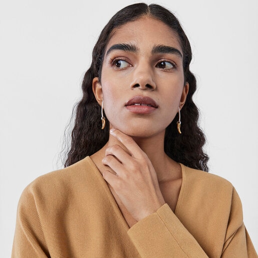 Two-tone silver vermeil TOUS Hav Earrings with ring