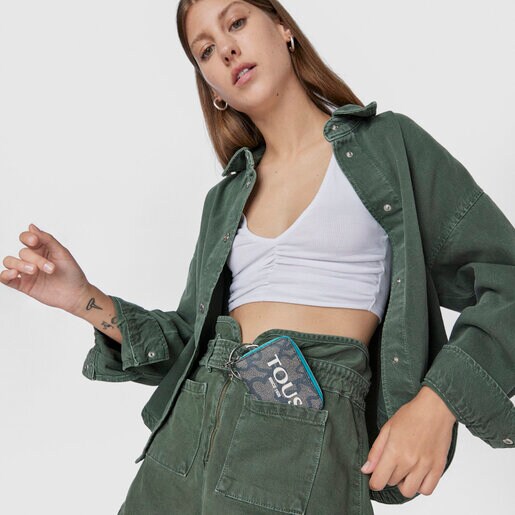 Porte-monnaie Kaos Legacy moyen noir et turquoise