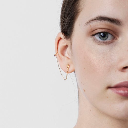 Earcuff TOUS Teddy Bear από χρυσό με πολύτιμο λίθο αμέθυστο