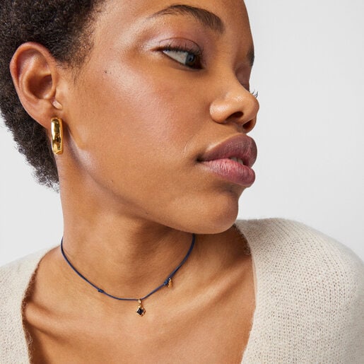Magic Nature Necklace with iolite and blue cord