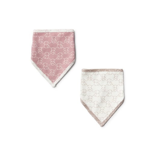 Set of 2 baby bandanas in Icon pink