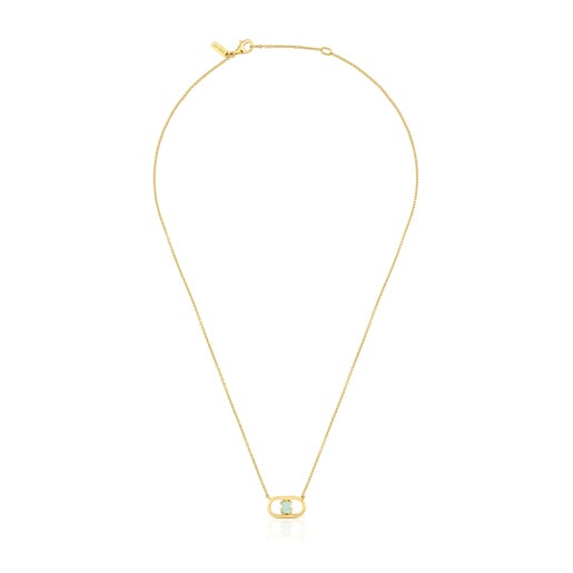 Collar baño de oro 18 kt sobre plata y amazonita Camille