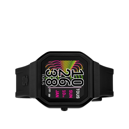 Montre smartwatch B-Connect avec bracelet en silicone noir