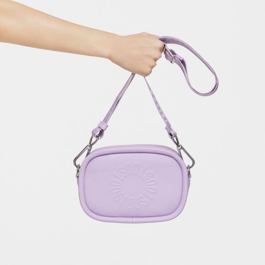 Lilac-colored leather Crossbody Reporter bag TOUS Miranda