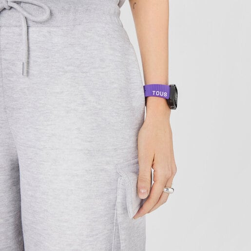 Smartwatch with nylon strap and lilac silicone strap B-Connect