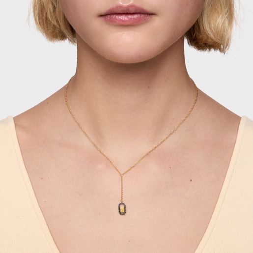 Collar con baño de oro 18 kt sobre plata y espinelas Camille