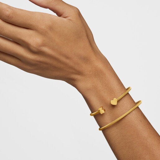 Double Bangle with 18kt gold plating over silver Icon Mesh