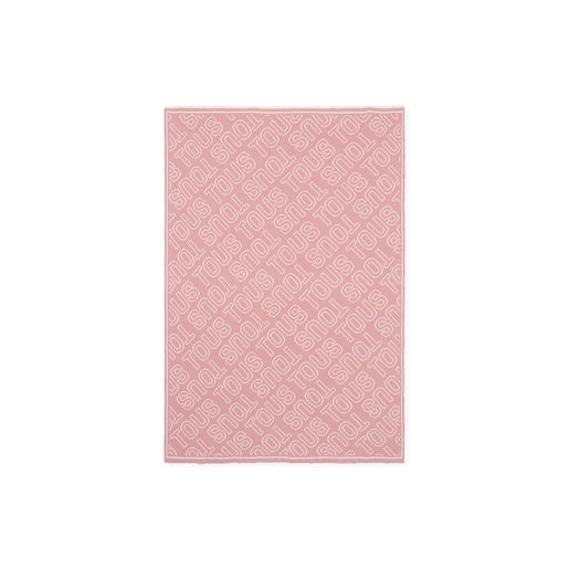 Reversible baby blanket in Nilo TOUS logo pink