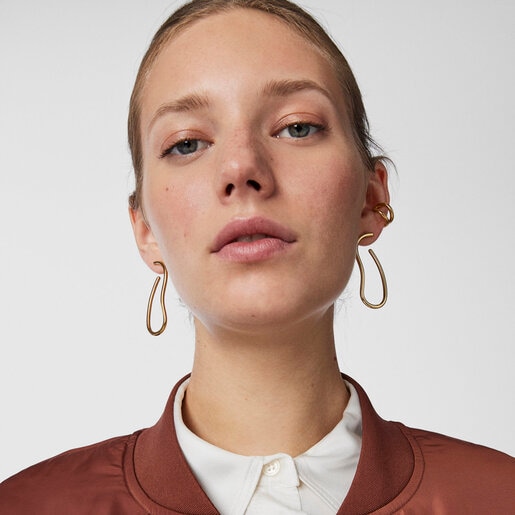 Long silver vermeil Hav Earrings