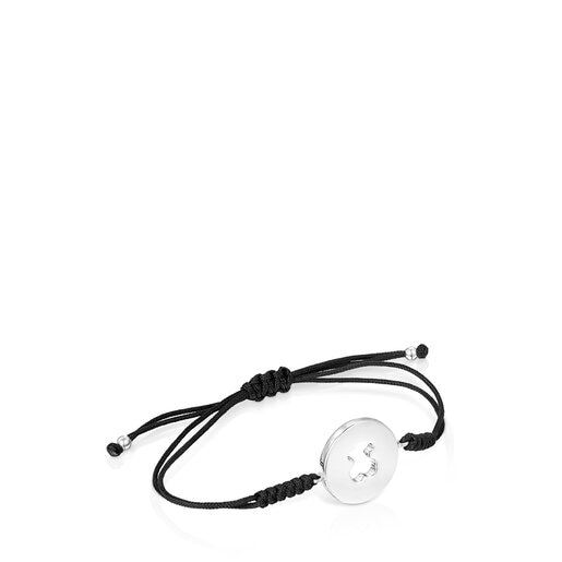 Silver and black Cord Glory Bracelet | TOUS