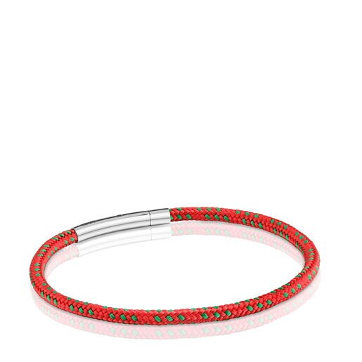 Pulsera con cordón rojo y acero TOUS Basics