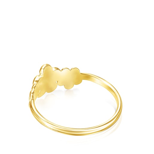 Gold Fragile Nature Ring with Diamond and Rubies