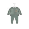 Knitted baby set in Tricot mist stripes