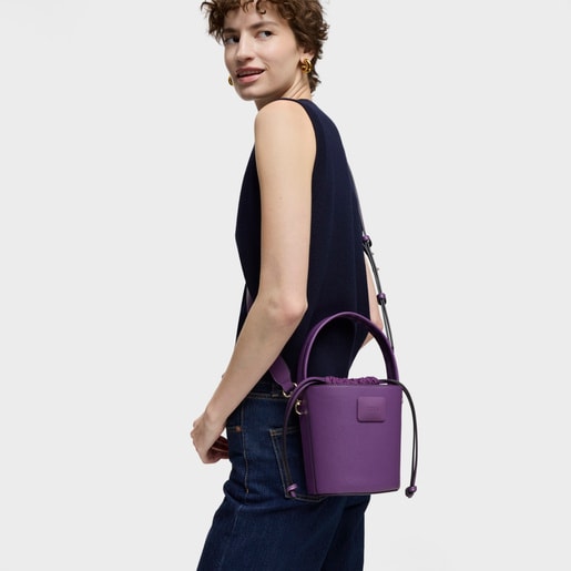 Sac à bonbonnière violet petit TOUS Lucia