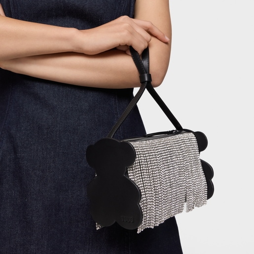 Bolso de hombro negro y blanco TOUS Salsi