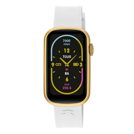 Reloj smartwatch con correa de nylon y correa de silicona blanca T-Band