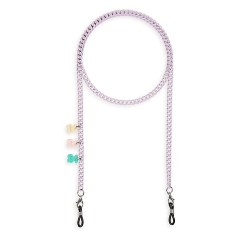 ライラックカラーのマスクとメガネ用チェーン Bears Chain