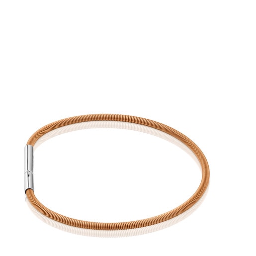 Bracciale in acciaio IP arancia di 17 cm Mesh Tube