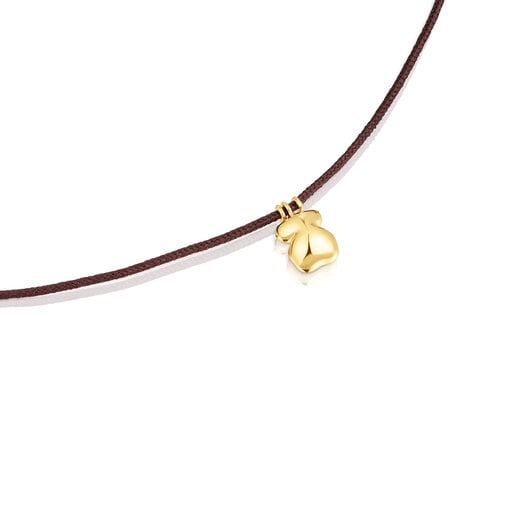 Gold and brown cord Bear necklace TOUS Balloon | TOUS