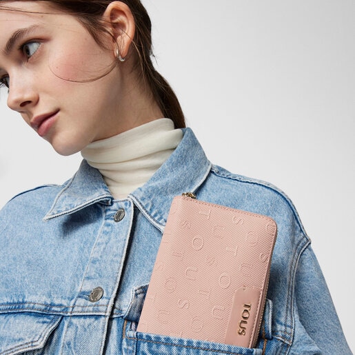 Billetera mediana Script Day rosa