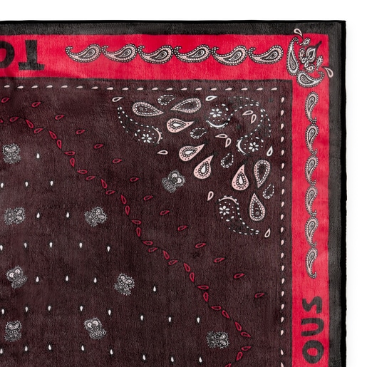 Lenço TOUS Crinkled em viscose com bandana bordeaux