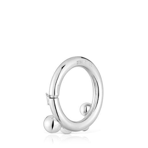 Pendente anello in argento piccolo con dettagli Hold