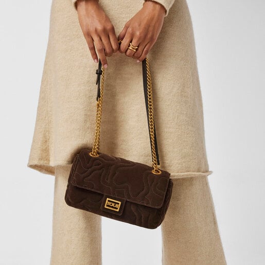 Medium green Kaos Dream Velvet shoulder bag with flap