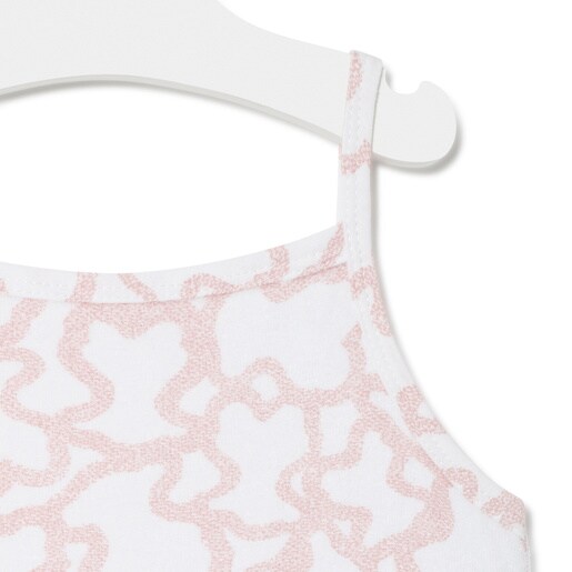 Girls short terry playsuit in Kaos pink