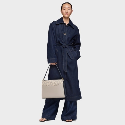 Medium taupe-colored Shopping bag Kaos Icon