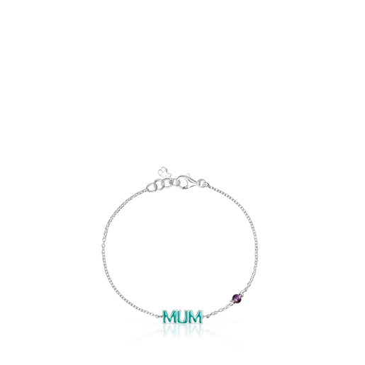 Bracciale Mum TOUS Crossword Mama in argento con smalto e gemma