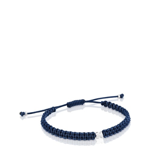 Pulsera oso de plata y nylon verde TOUS Motivos