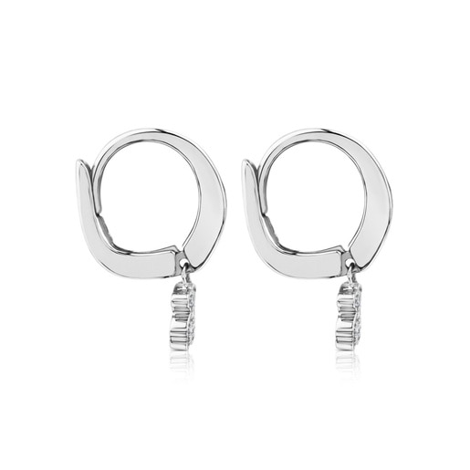 Pendientes Puppies de Oro blanco con Diamantes