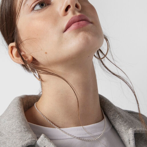 Silver TOUS Chain Choker with balls 40cm.