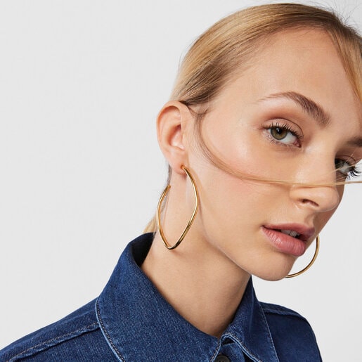 Silver vermeil Hav wave-shaped Hoop earrings