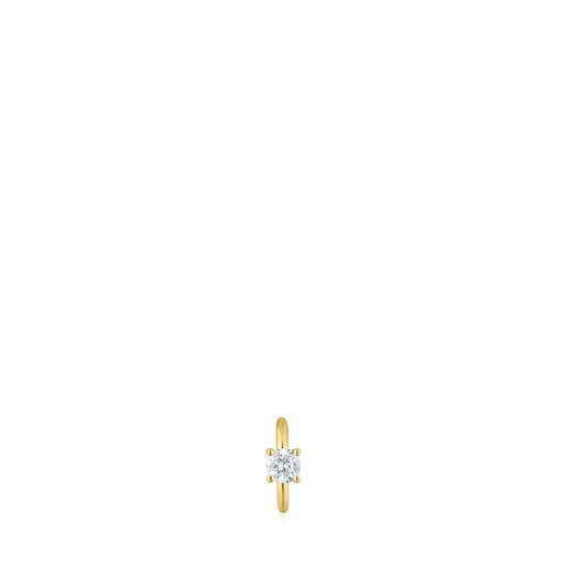 Single 14kt gold Hoop earring with 0.10ct lab-grown diamond TOUS Shine LGD