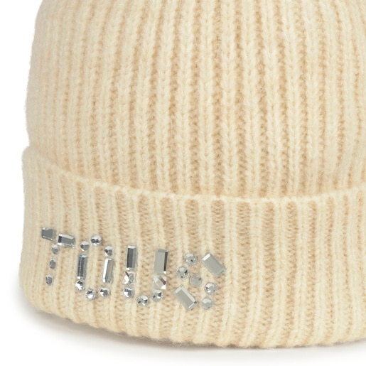 Gorro beanie beige TOUS Crystal