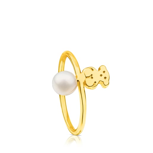 Gold Sweet Dolls Ring with Pearl | TOUS