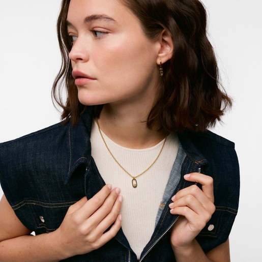 18ktゴールドコーティング・シルバーとスピネルのペンダントトップ TOUS Camille