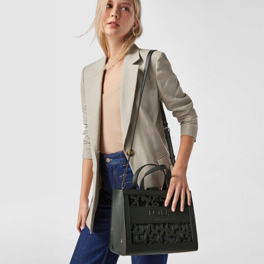 Средняя зеленая сумка-shopping Amaya Kaos Shock