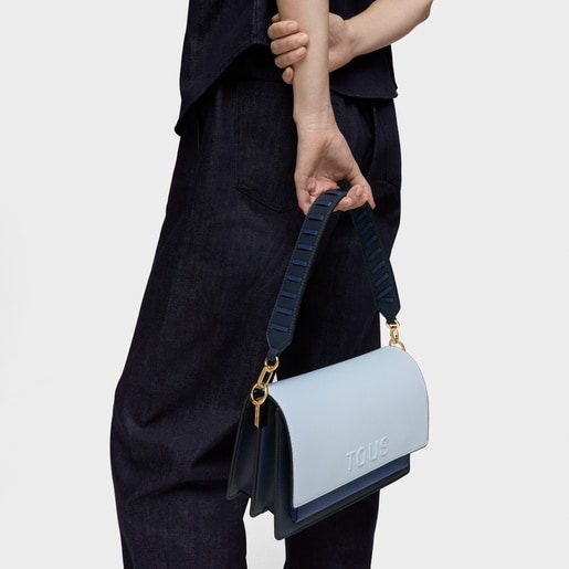 Bandolera mediana azul marino Audree Saffiano