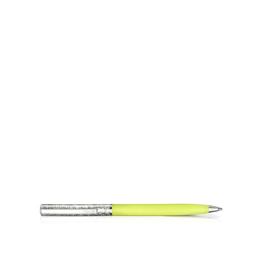 Steel TOUS Kaos Ballpoint pen lacquered in lime green