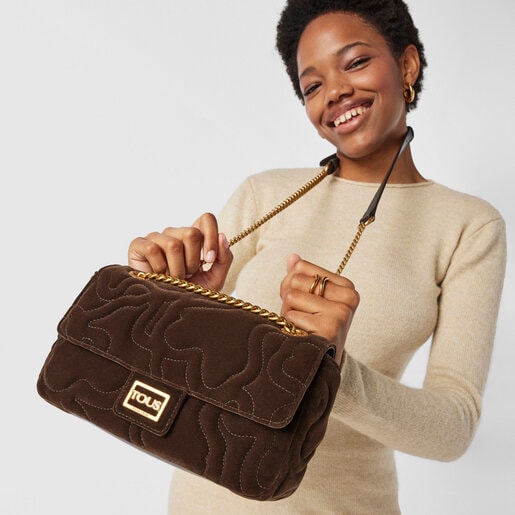 Medium green Kaos Dream Velvet shoulder bag with flap