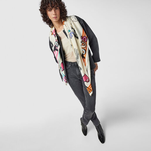 Квадратный разноцветный шарф TOUS Samba