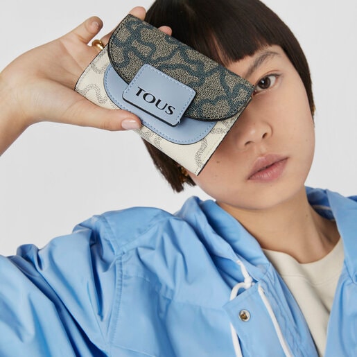 Beige and blue Amaya Kaos Icon Purse