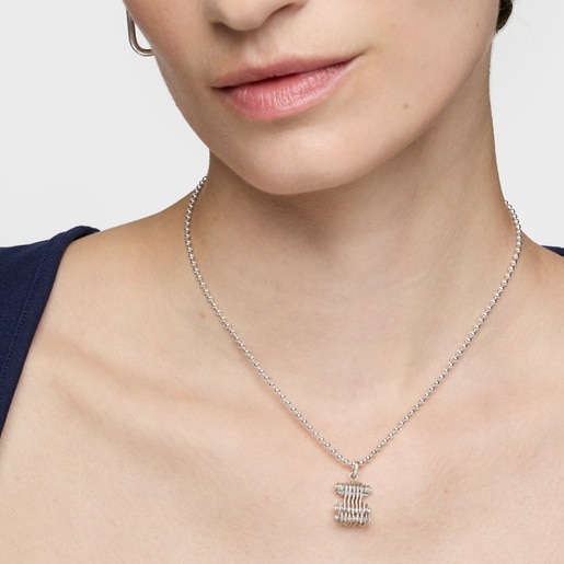 ロールドシルバーを使用したベア・ペンダントトップ Bold Bear