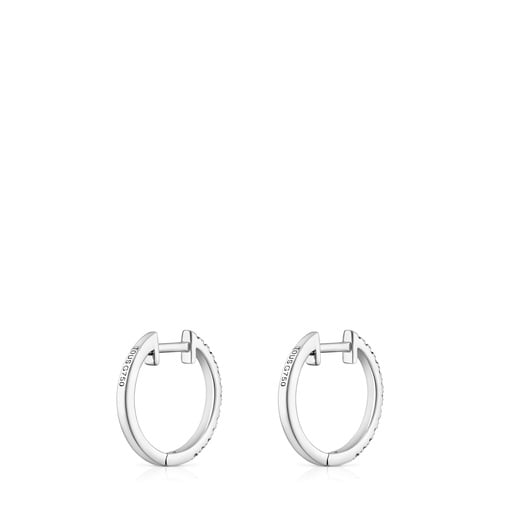 Short hoop Earrings in gold with mm diamonds Les Classiques