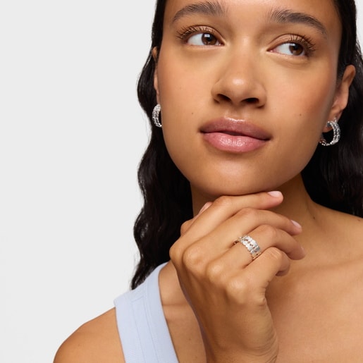 Anillo abierto doble de plata TOUS Sweet 40s