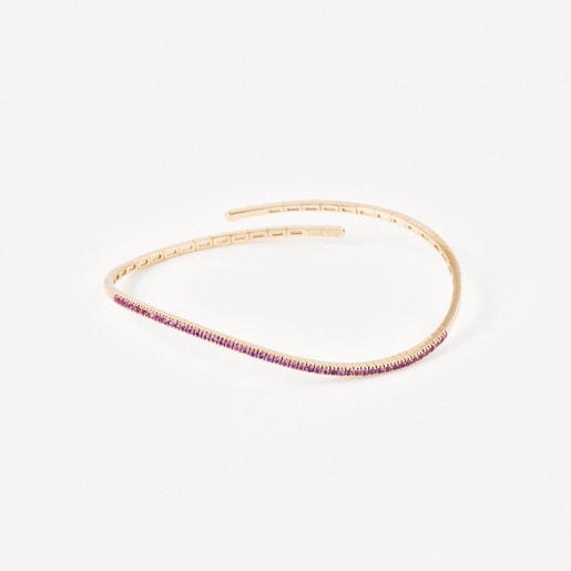 Pulsera abierta de oro con zafiro rosa TOUS ATELIER